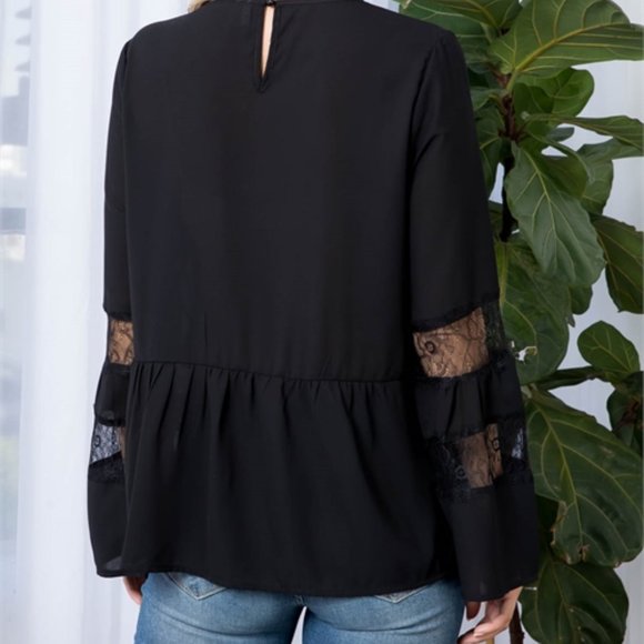 BLACK Lace detailed Blouse - Picture 2 of 7